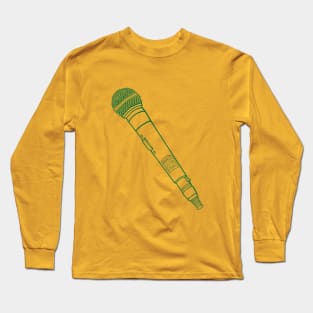 Microphone (Cadmium Green Lines) Analog / Music Long Sleeve T-Shirt